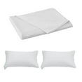 thumbnail image 1 of Storsr Solid Color Washable Bed Sheet Set - 3 Piece, Includes 1 Bed Sheet and 2 Pillowcases,Soft Polyester, Multiple Colors,86.6x90.5 In\29.1x18.9 In, 1 of 5