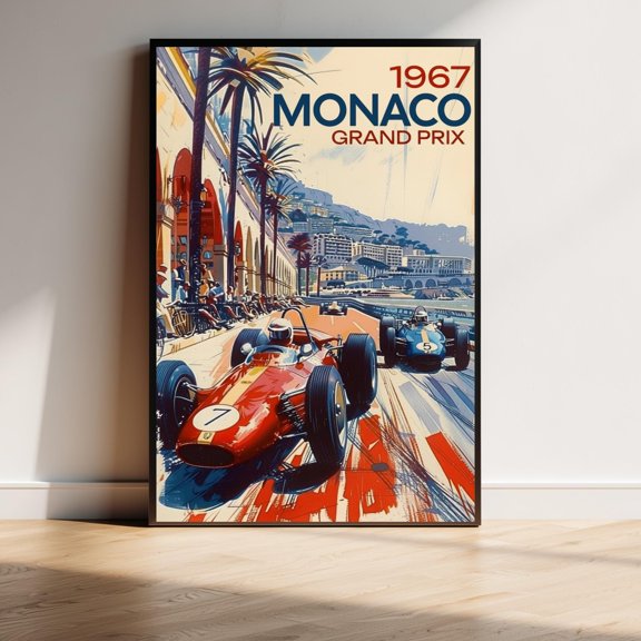 Storstar 1967 Monaco Vintage Racing Poster Print, Unframed Paper Poster 8x12in