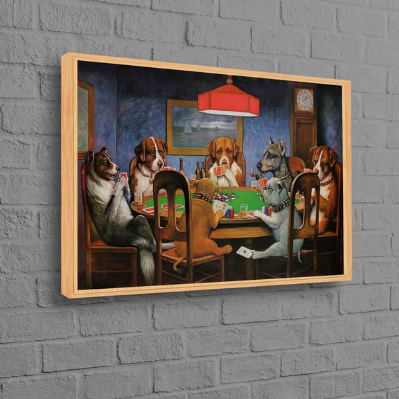 Storstar Dogs Playing Printed, Gaming Room Art, Modern Wall Decor, Man Cave Decor, Cassius Marcellus Coolidge A Bold Bluff Dogs, Unframed Paper Poster 12x8in