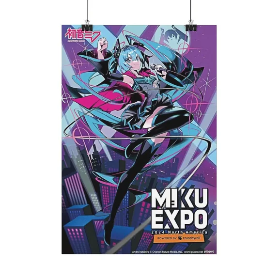 Storstar Hatsune Miku EXPO 2024 North America Tour 10th Anniversary Poster Raven Print Vintage Wall Art Gothic Decor, Unframed Paper Poster 8x12in