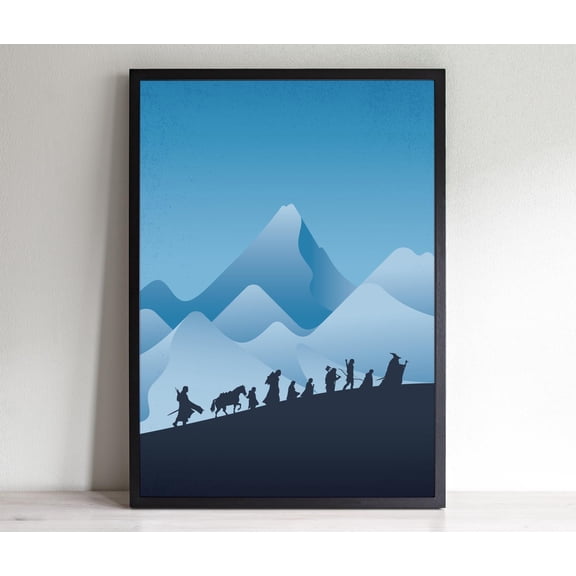 Storstar Minimalist Artwork for Fellowship of the Ring Movie Poster, Unframed Paper Poster 8x12in
