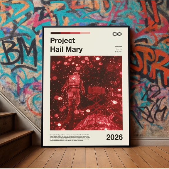 Storstar Minimalist Sci Fi Cinematic Wall Art for Project Hail Mary Movie Poster, Unframed Paper Poster 8x12in