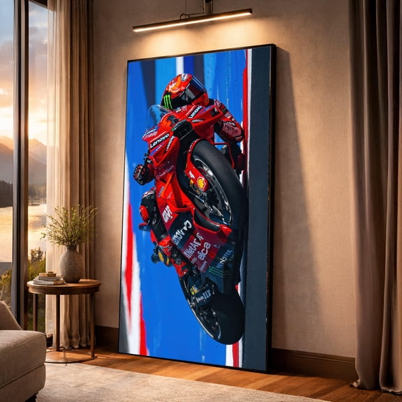 Storstar Racing Motorcycle Wall Art, Speed Action Sports Bike Decor, Track Racing Print, High-Speed Moto Poster, Unframed Paper Poster 8x12in
