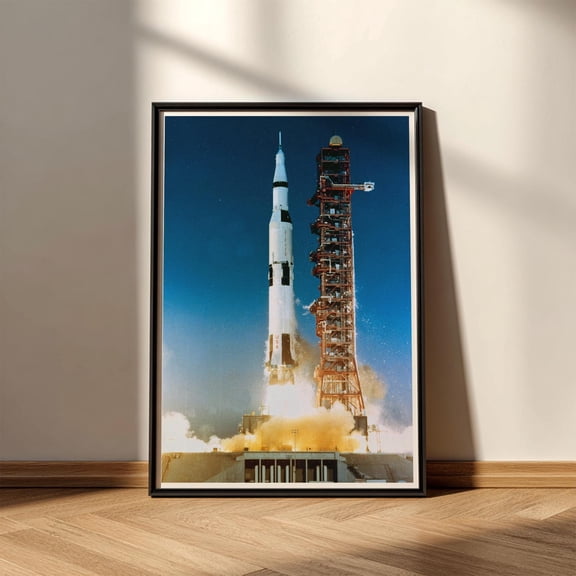 Storstar Vintage Apollo Mission Saturn Launch Poster for Home & Office Space Decor - Wall Art, Unframed Paper Poster 8x12in