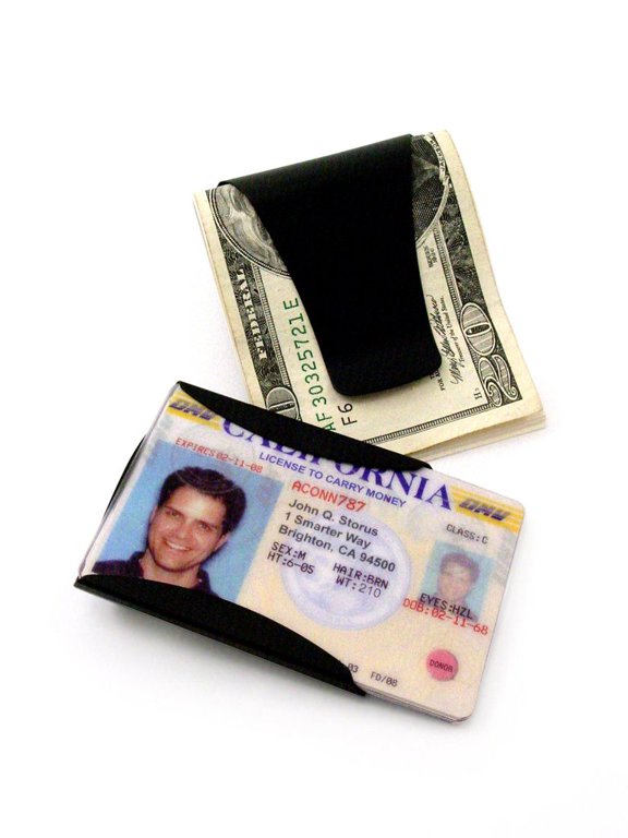 Smart Money Clip Card Holder Metal Wallet Slim Minimalist Front Pocket Wallet for Men, Groomsmen, Students, Gift - Brushed Matte Black Finish