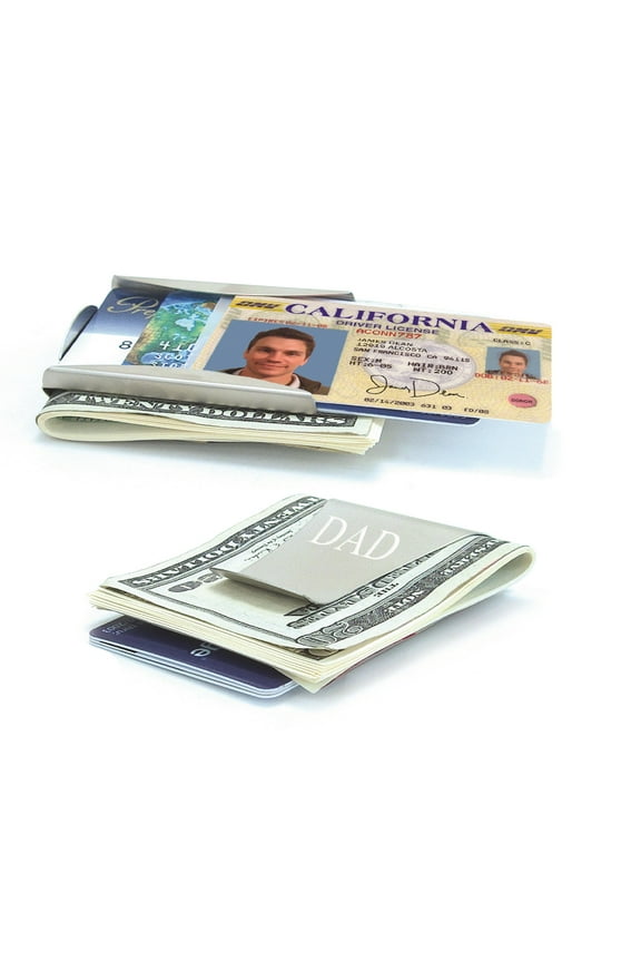 Smart Money Clip Card Holder Money Clip Front Pocket Wallet for Men, Gift, Valentine, Father's Day, Graduation - Polished Stainless Steel Finish