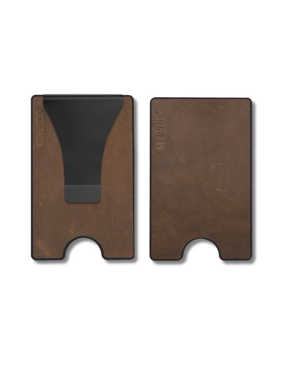 Smart Wallet Leather, RFID Blocking Card Holder Money Clip for Men, Travel, Gift - Brown