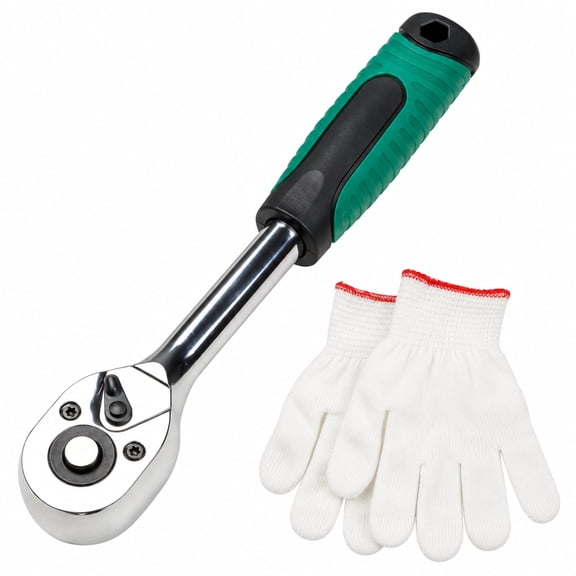 Storvive 3/8" Drive Pear Head Ratchet Wrench, 7.99" Reversible Ratchet with Comfortable Grip for Automotive Repair, Garage and Mechanical Work