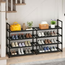 Storvive 4 Tier Shoe Rack, Sturdy Shoe Organizer, Metal Non-Woven Fabric Shoe Shelf, Holds up to 20 Pairs for Entryway, Closet and Bedroom