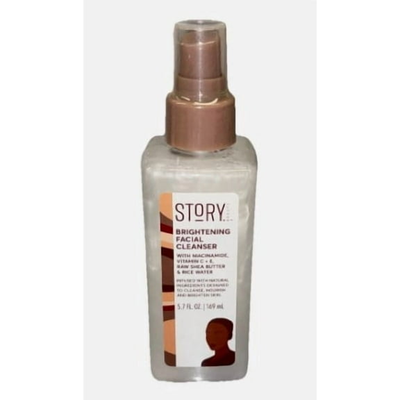 Story Beauty Brightening Facial Cleanser with Niacinamide, Vitamin C + E, Raw Shea Butter & Rice Water 5.7 fl oz