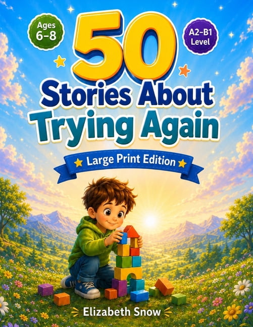 Story English for Kids 50 Stories About Trying Again: A2-B1 Easy-to-Read Stories to Build Confidence, Resilience, and a Growth Mindset for Kids, (Paperback)