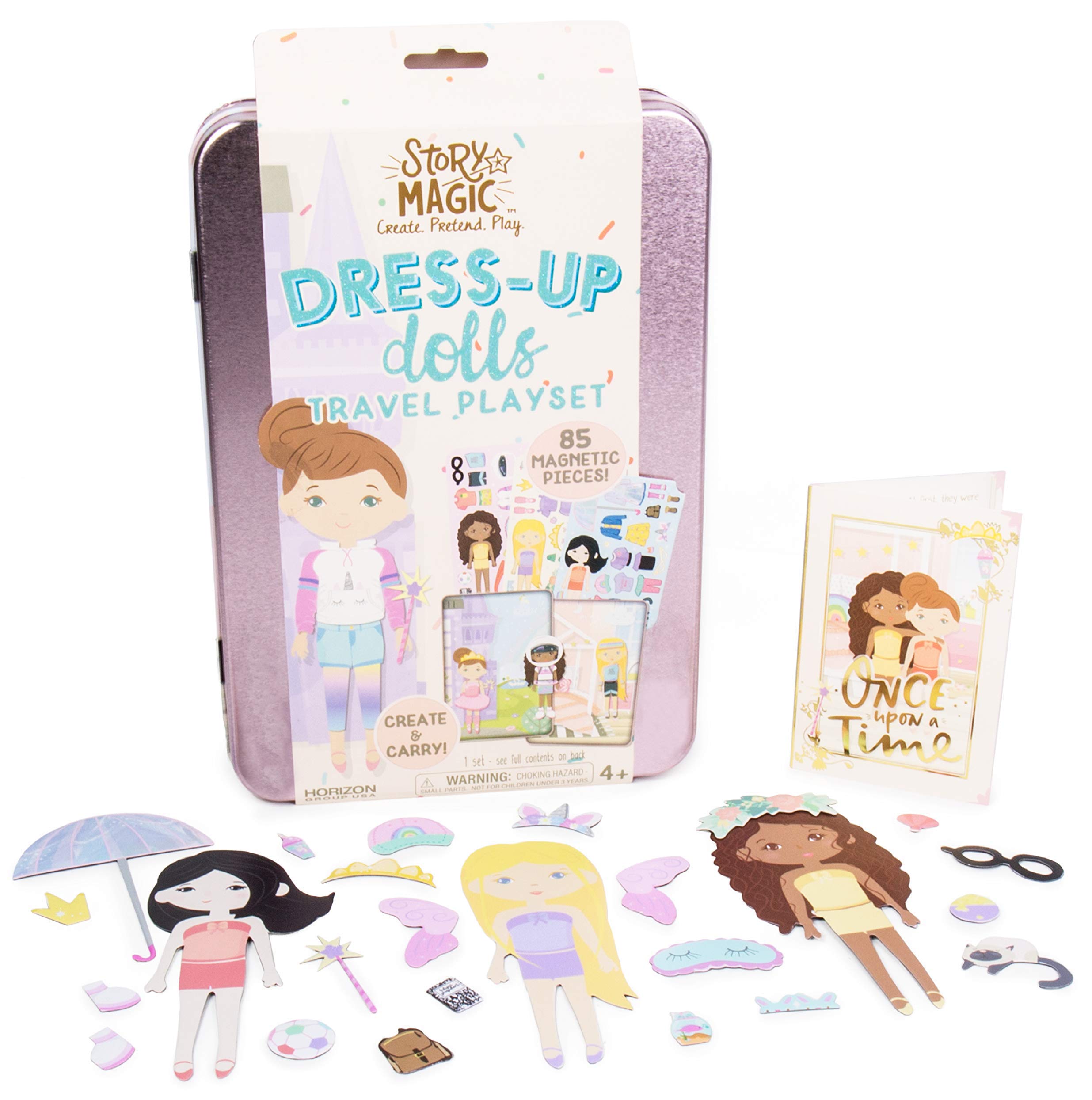Story Magic DressUp Dolls Playset, Pretend Play Case,
