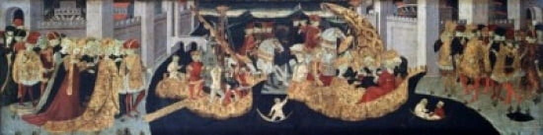 Story Of Alatiel Tavoli Master of Jarves Cassoni (15th C Italian) Museo Civico Correr Venice Italy Canvas Art - Master of Jarves Cassoni (24 x 36)