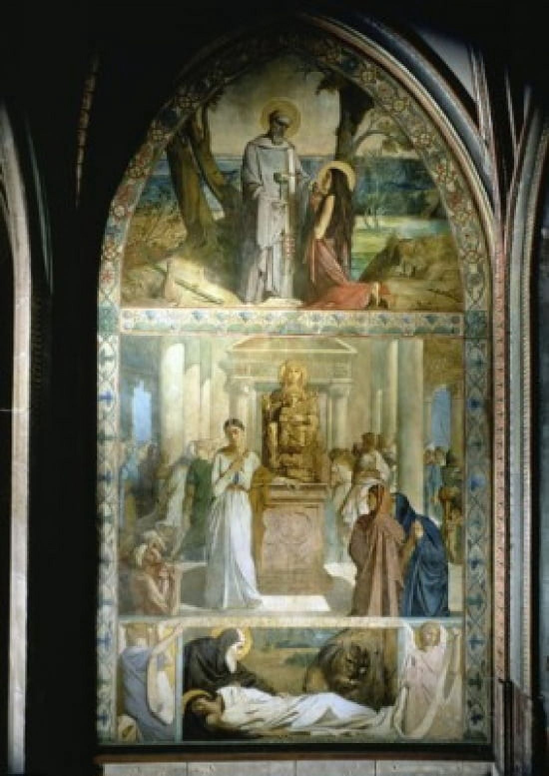 Story of St Marie the Egyptian (Histoire de Sainte Marie lEgyptienne) 19th C Theodore Chasseriau (1819-1856French) Canvas Art - Theodore Chasseriau (18 x 24)