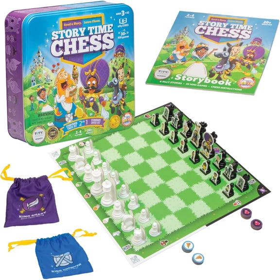 Story Time Chess - Collectibe Tin - Chess Sets for Kids, Kids Chess Set, Chess Game Toddlers, Learning Games for Kids, Chess Sets for Boys & Girls