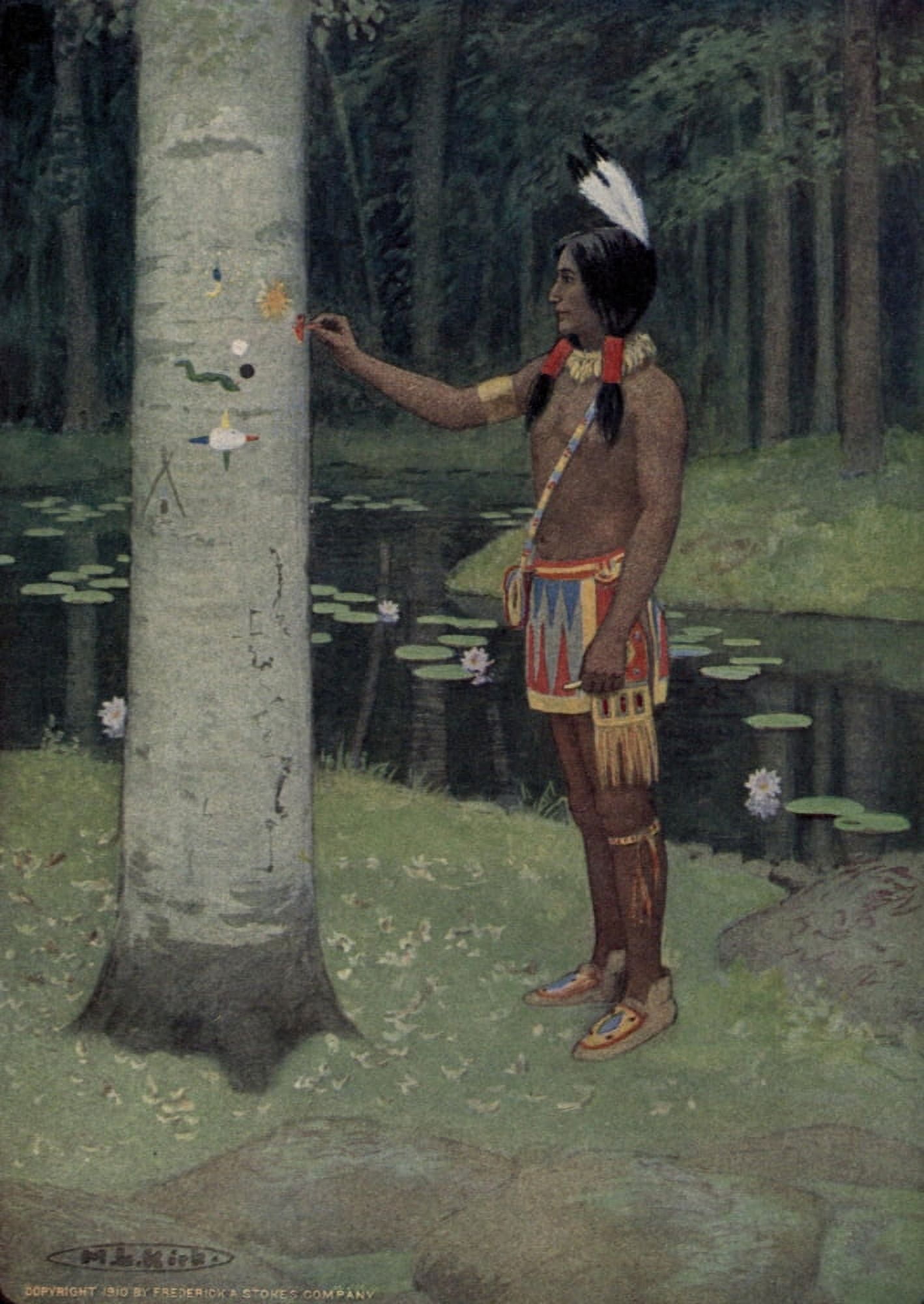 Story of Haiwatha 1910 Each figure had a meaning Canvas Art - Maria Kirk (24 x 36)