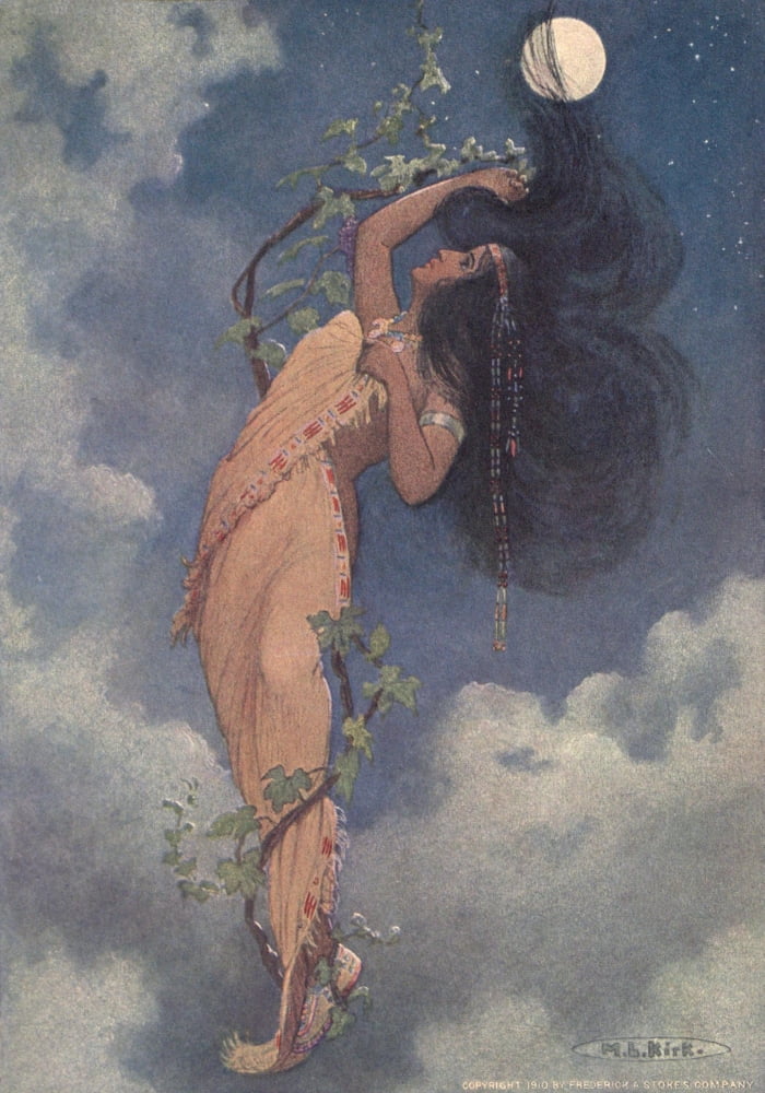 Story of Haiwatha 1910 From the full moon fell Nokomis Canvas Art - Maria Kirk (18 x 24)