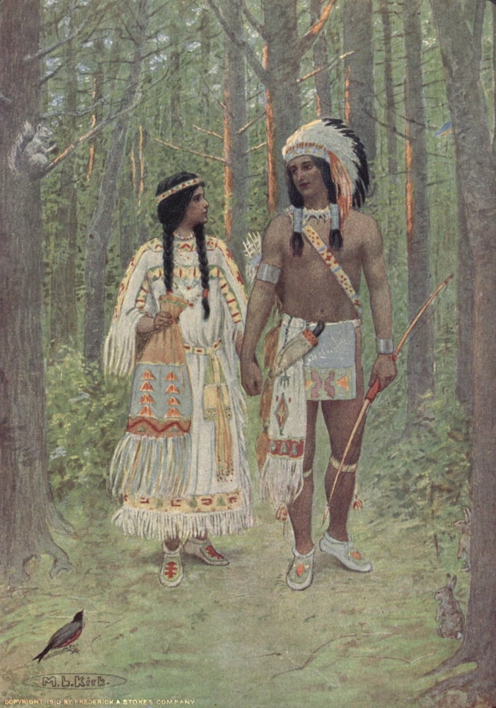 Story of Haiwatha 1910 Pleasant was the journey homeward Canvas Art - Maria Kirk (24 x 36)