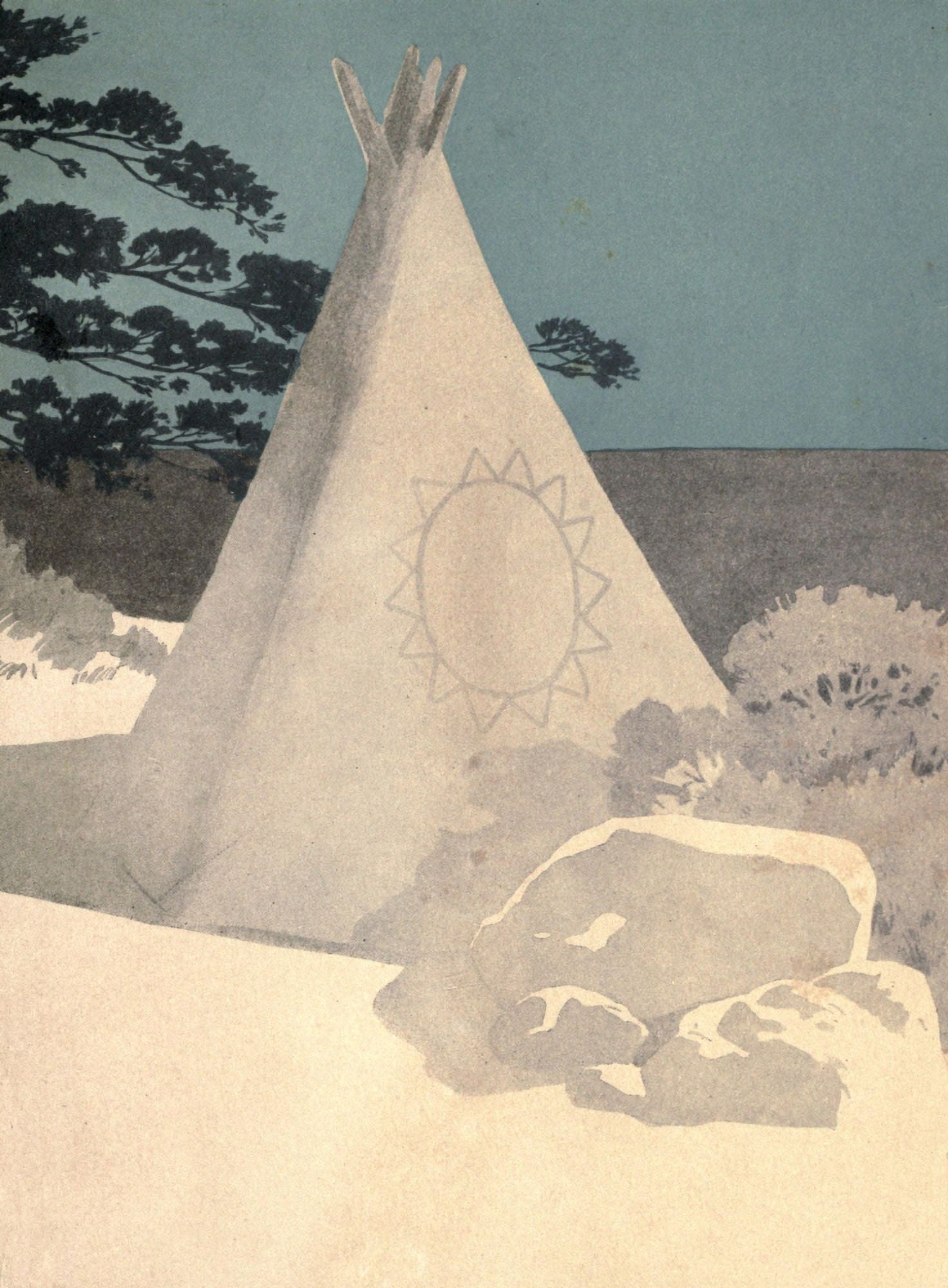 Story of Haiwatha 1910 Tee-pee Canvas Art - Maria Kirk (18 x 24)