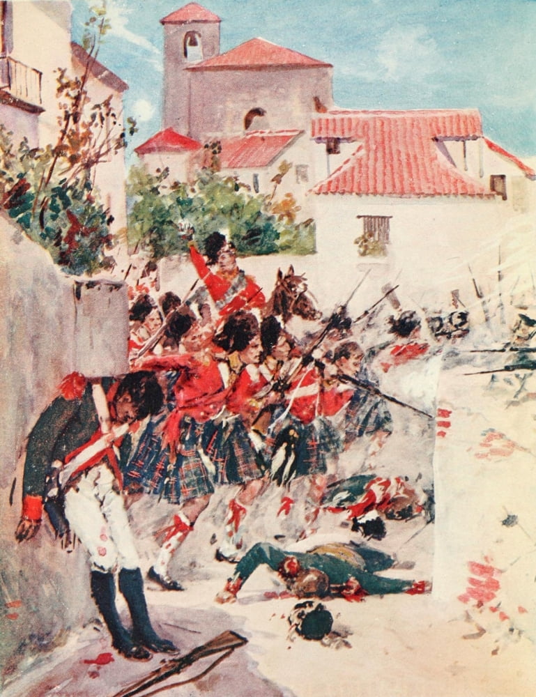 Story of Highland Regiments 1915 Camerons at Fuentes de Onoro Canvas Art - Frederick Watson (18 x 24)