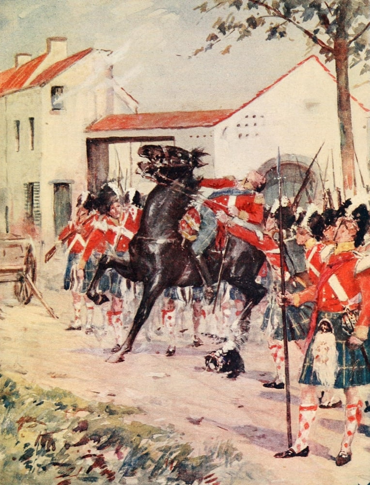 Story of Highland Regiments 1915 Gordons at Quatre Bras Canvas Art - Frederick Watson (18 x 24)
