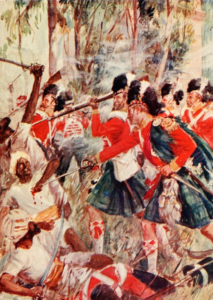 Story of Highland Regiments 1915 Sutherland Hlanders at Lucknow Canvas Art - Frederick Watson (24 x 36)
