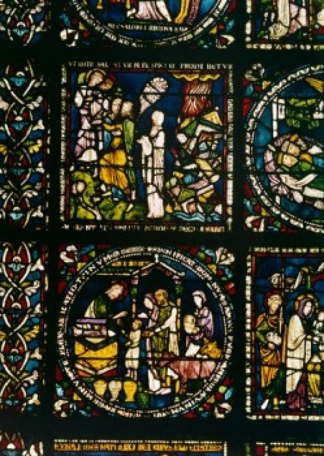 Story of Lot stained glass 13th century England Kent Canterbury Cathedral Canvas Art - (18 x 24)