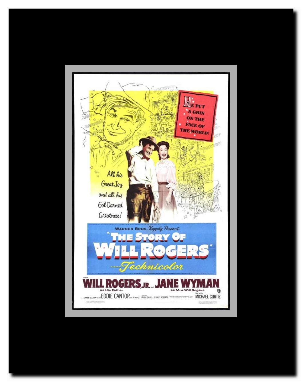 Story of Will Rogers Framed Movie Poster