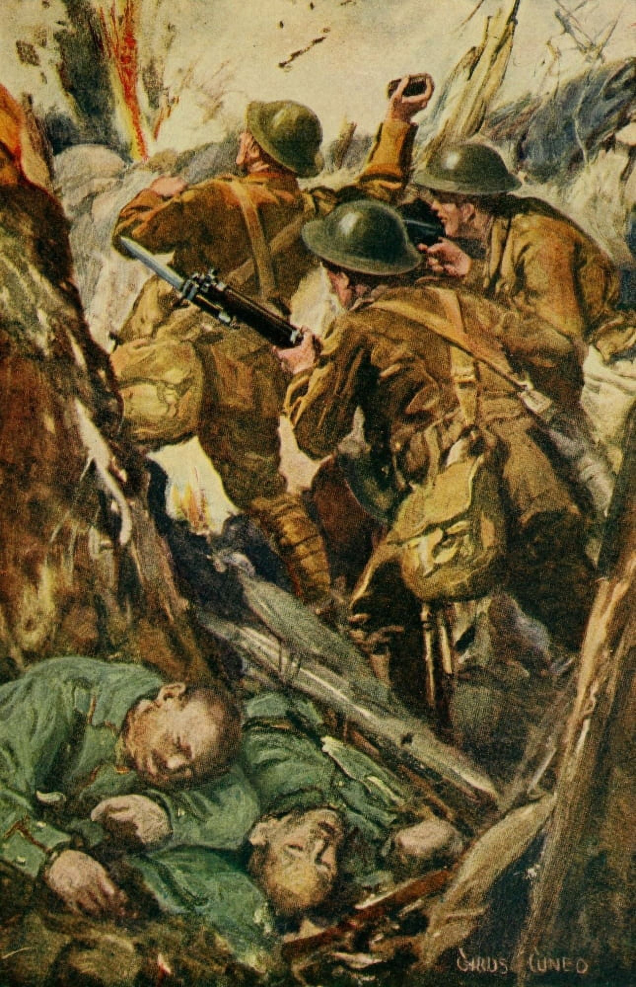 Story of the Great War 1919 Left nothing alive Canvas Art - Cyrus Cuneo (18 x 24)