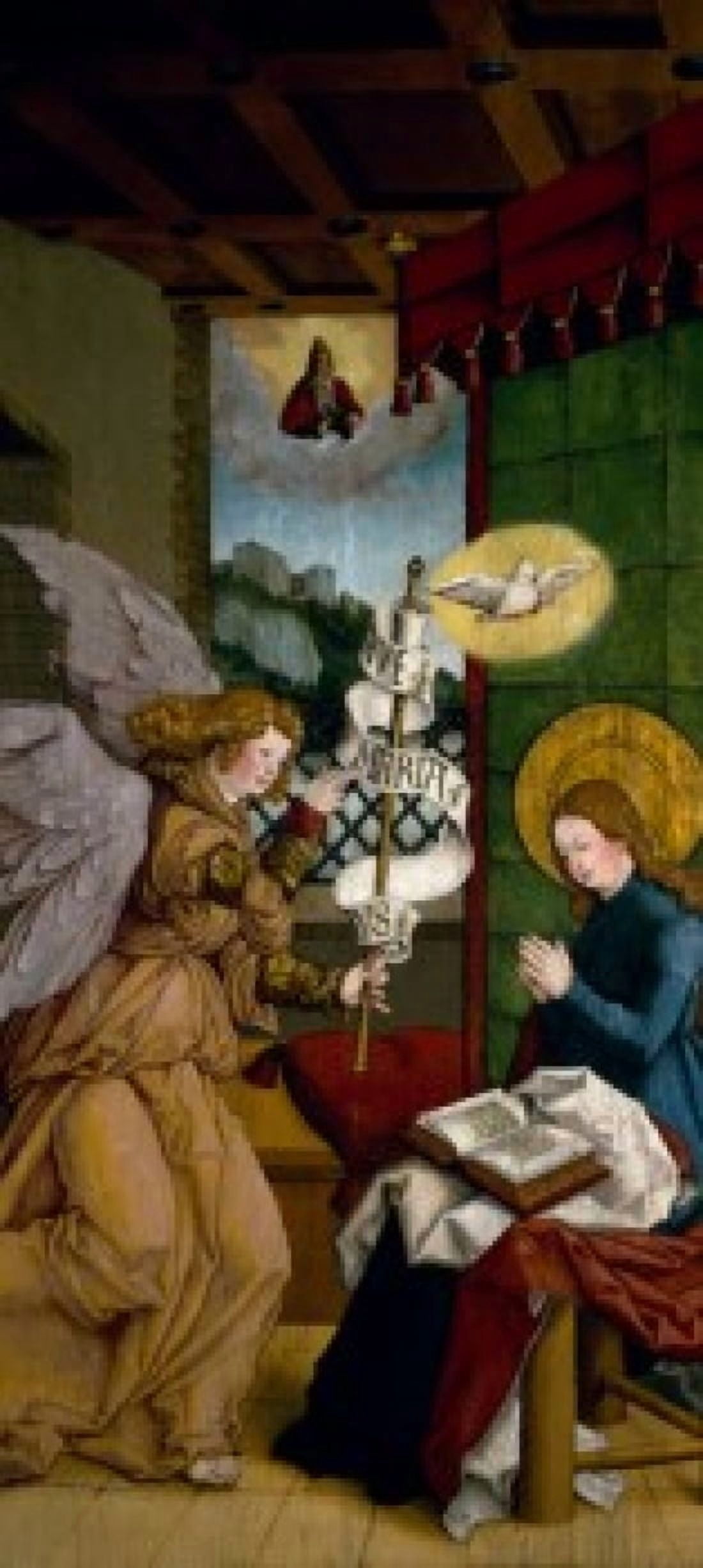 Story of the Virgin The Annunciation by Master of Messkirch (1500-1543) Private Collection Canvas Art - Master of Messkirch (18 x 24)