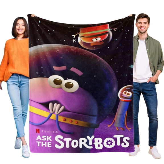 StoryBots-Anti-Pilling Flannel Blanket Soft Lightweight Plush Fuzzy Cozy Luxury Blanket for Home and Kitchen Use Perfect for Kids and Adults 60"*79"(150cm*200cm)