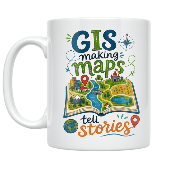 Storybook Map Design - GIS Analyst - 11 oz Ceramic Coffee Mug