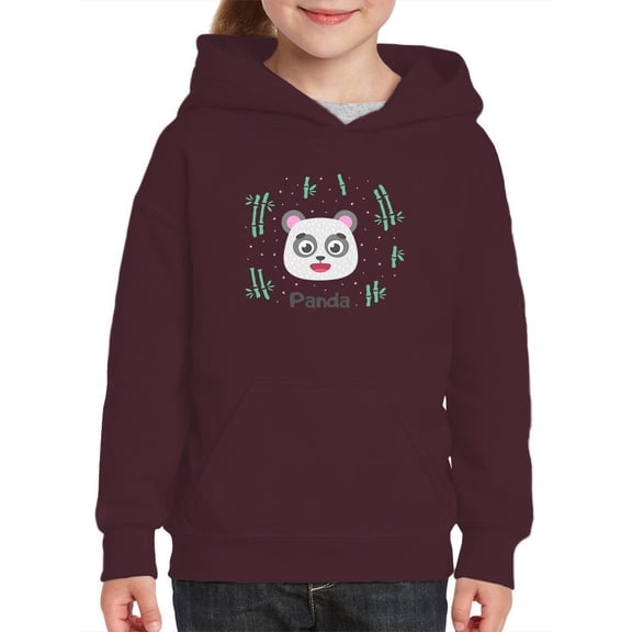 Storybook Panda Smiling Face Hoodie Juniors -Image by Shutterstock,  Medium