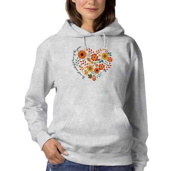 Storybook Style Flowers Hoodie Women -Image by Shutterstock, Female 4X-Large