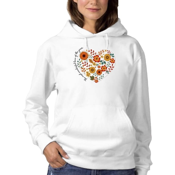 Storybook Style Flowers Hoodie Women -Image by Shutterstock, Female 5X-Large