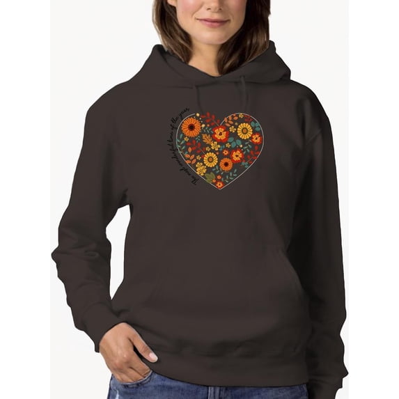 Storybook Style Flowers Hoodie Women -Image by Shutterstock, Female x-Large