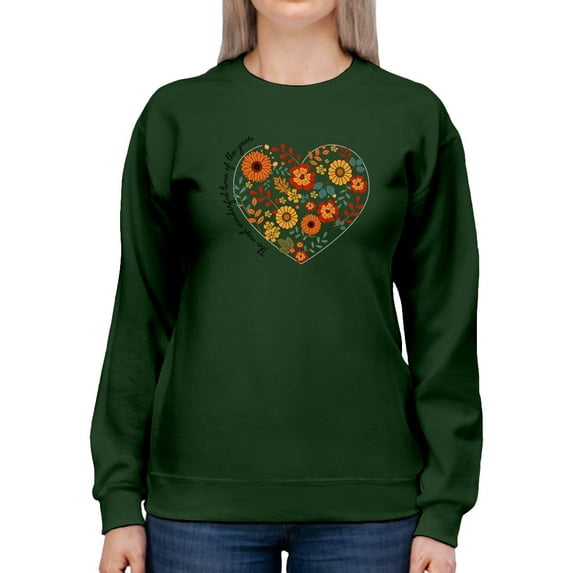Storybook Style Flowers Sweatshirt Women -Image by Shutterstock, Female 5X-Large