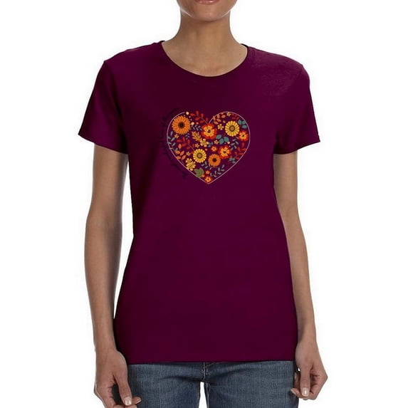 Storybook Style Flowers T-Shirt Women -Image by Shutterstock, Female 3X-Large