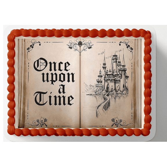 Storybook Wedding Edible Image Cake Topper, by ToriBellas Designs