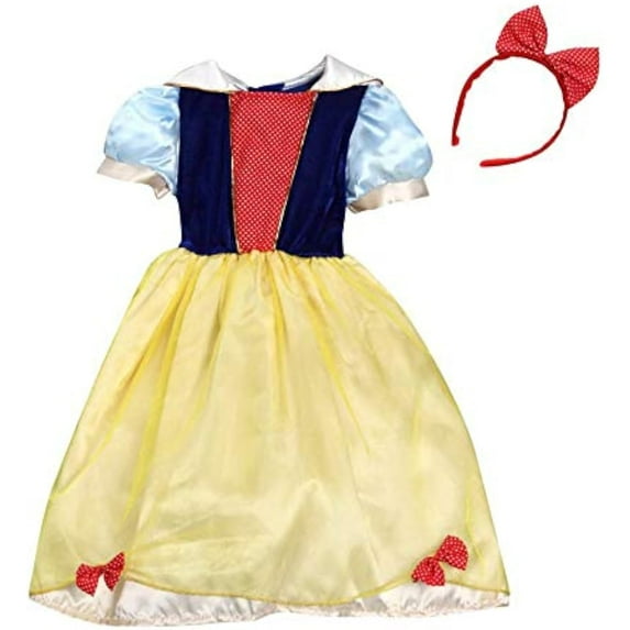 Storybook Wishes Girls Classic Yellow/Blue/Red Snow Princess Dress Up Costume - Size 6-8