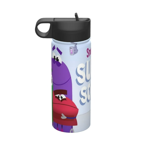 Storybots Kids Insulated Water Bottle With Straw - 18 Oz Stainless Steel Double Wall Vacuum Cup, Leakproof, Bpa Free, Suitable For Boys And Girls