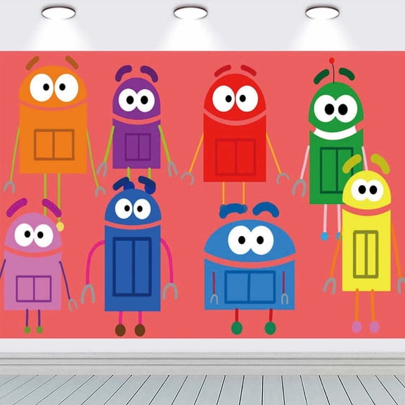 Storybots Taspestry Wall Decor Backdrop Banner Party Supplies Poster Birthday Decorations Background for Photography Taspestry