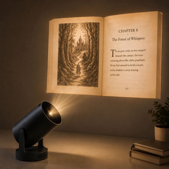 Storyglow Projector, Smart Book Projector for Reading on the Wall, Portable HomeTheater Mini Projector, Wifi 6, Bluetooth 5.4 with Auto Keystone, Turn Wall into Your Personal Reading Sanctuary