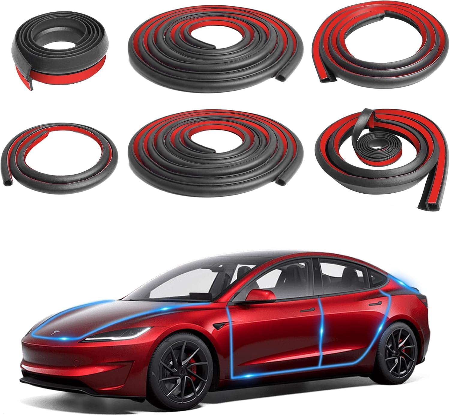 Storystore Car Door Seal KEF16 Strip for Tesla Window Seal Self ...