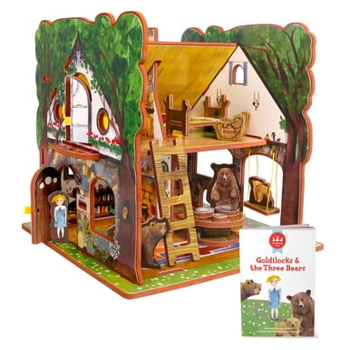 Storytime Toys - Goldilocks and the Three Bears. Fairytale Dollhouse and Book
