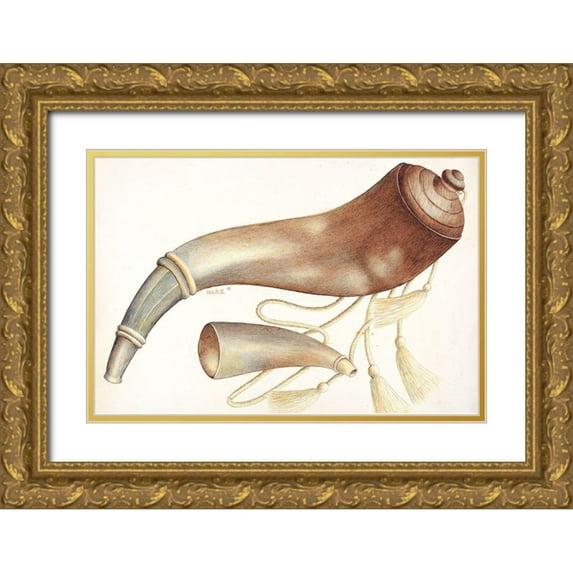 Stottlemeyer, Margaret 14x11 Gold Ornate Wood Framed with Double Matting Museum Art Print Titled - Powder Horn 1937