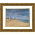 thumbnail image 1 of Stotts, Thomas 14x12 Gold Ornate Wood Framed with Double Matting Museum Art Print Titled - Beach Houses and Surf, 1 of 4