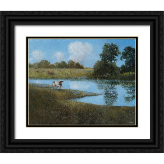Stotts, Thomas 18x15 Black Ornate Wood Framed with Double Matting Museum Art Print Titled - Follow Your Horizon