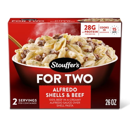 Stouffer’s For Two Alfredo Shells & Beef, Dinner For Two, Frozen Pasta Meals 1.625 lb.