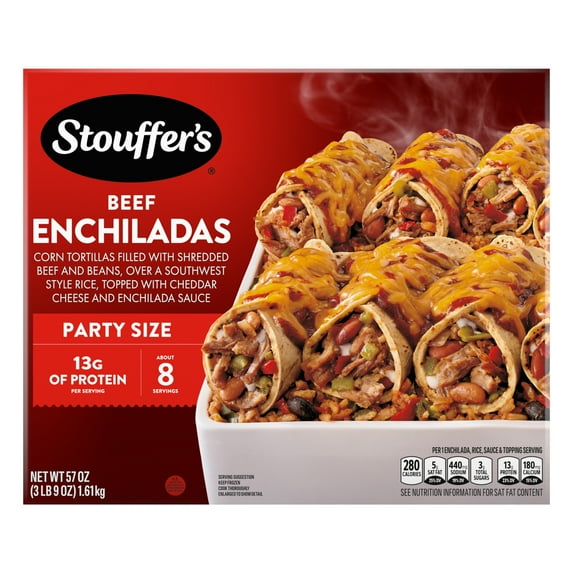 Stouffer’s Beef Enchiladas, Party Size, Frozen Enchiladas 57oz  57 oz